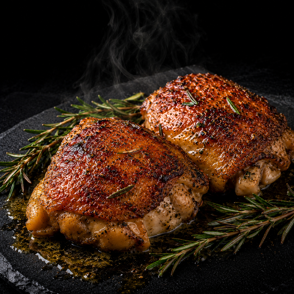 Frango assado com pele crocante acompanhado de salada keto
