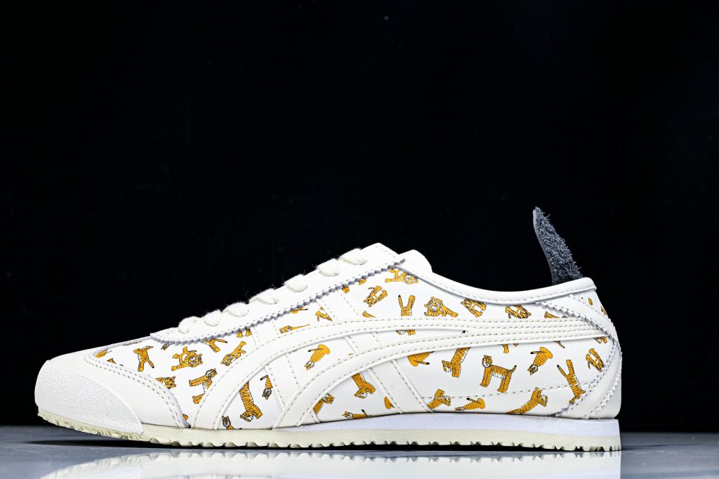 Onitsuka Tiger Mexico 66 Blanco Crema / Estampado de Tigres Amarillos