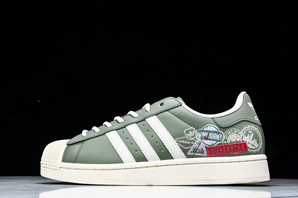adidas Superstar II Verde oliva / Blanco / Rojo