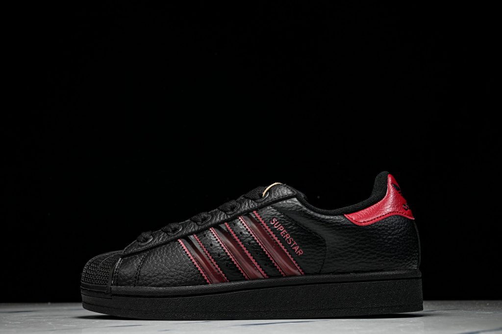 adidas Superstar II Negro / Burdeos / Rojo oscuro