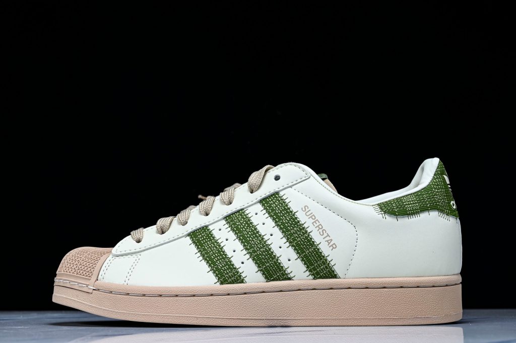 adidas Superstar II Blanco Crema / Verde Oliva