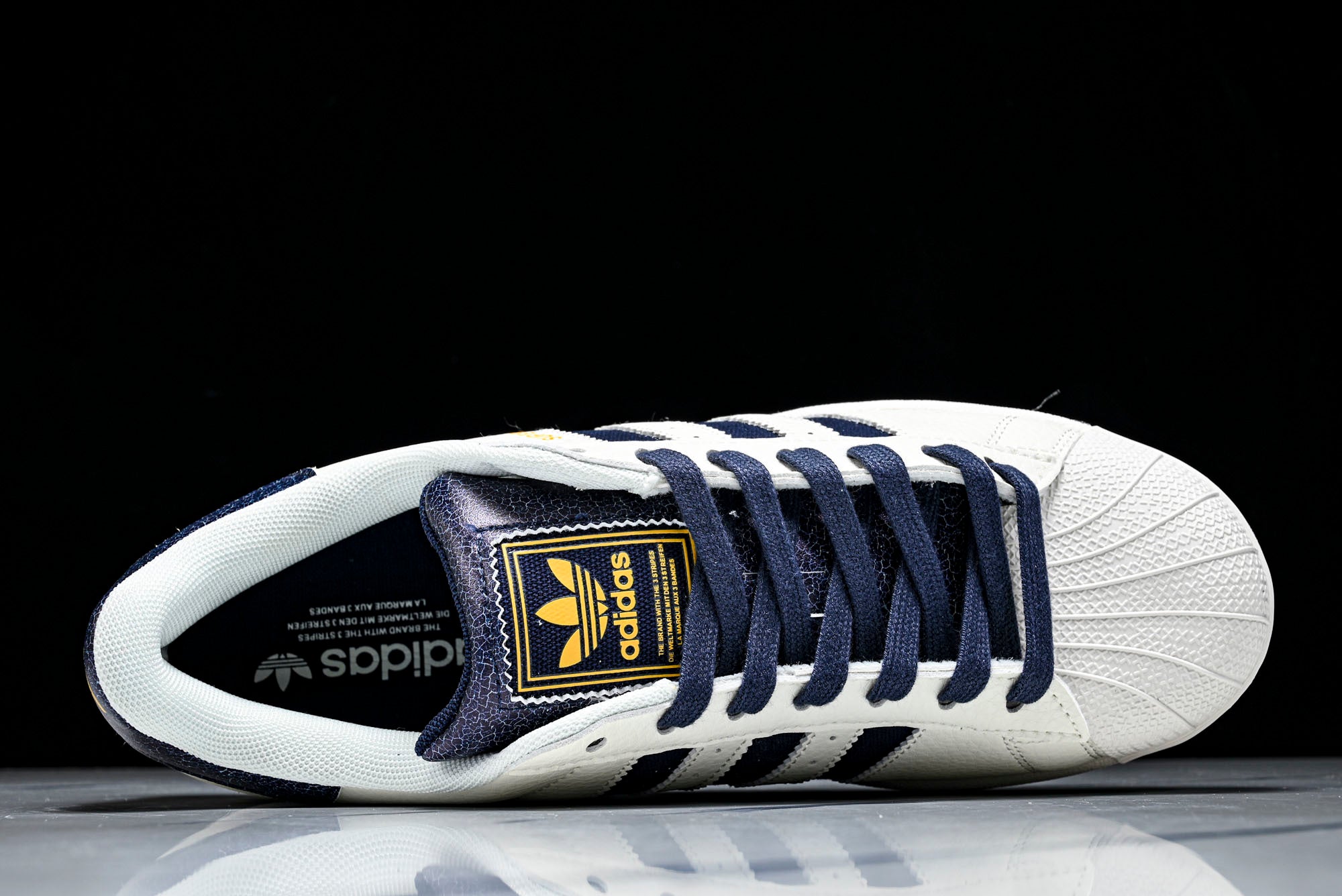 adidas Superstar II Blanco roto / Azul marino / Dorado - Imagen 3