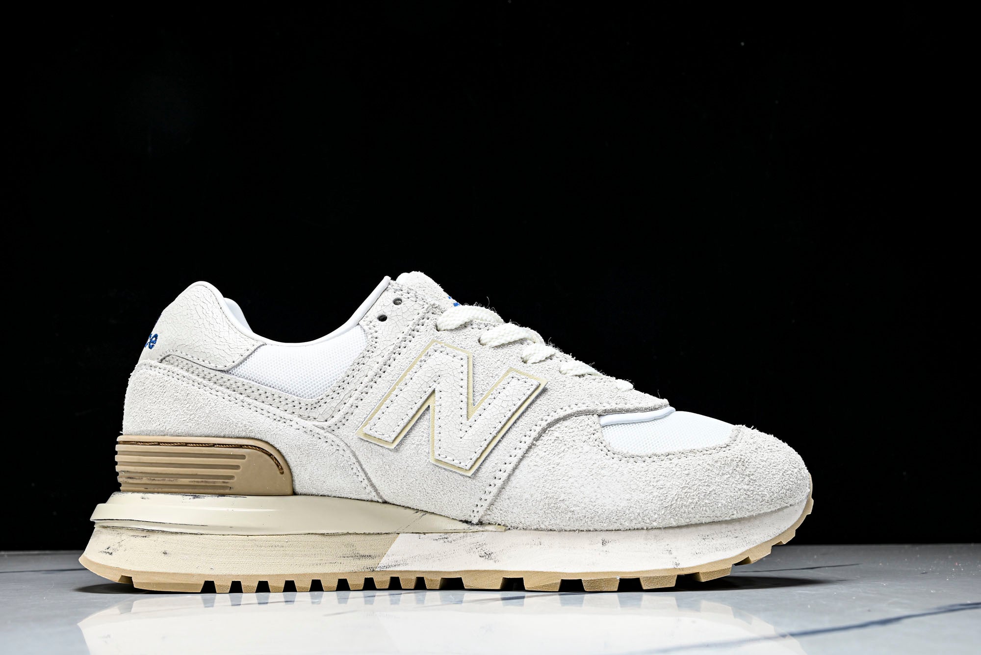 NB 574 Blanco Roto / Beige / Azul Marino - Imagen 2