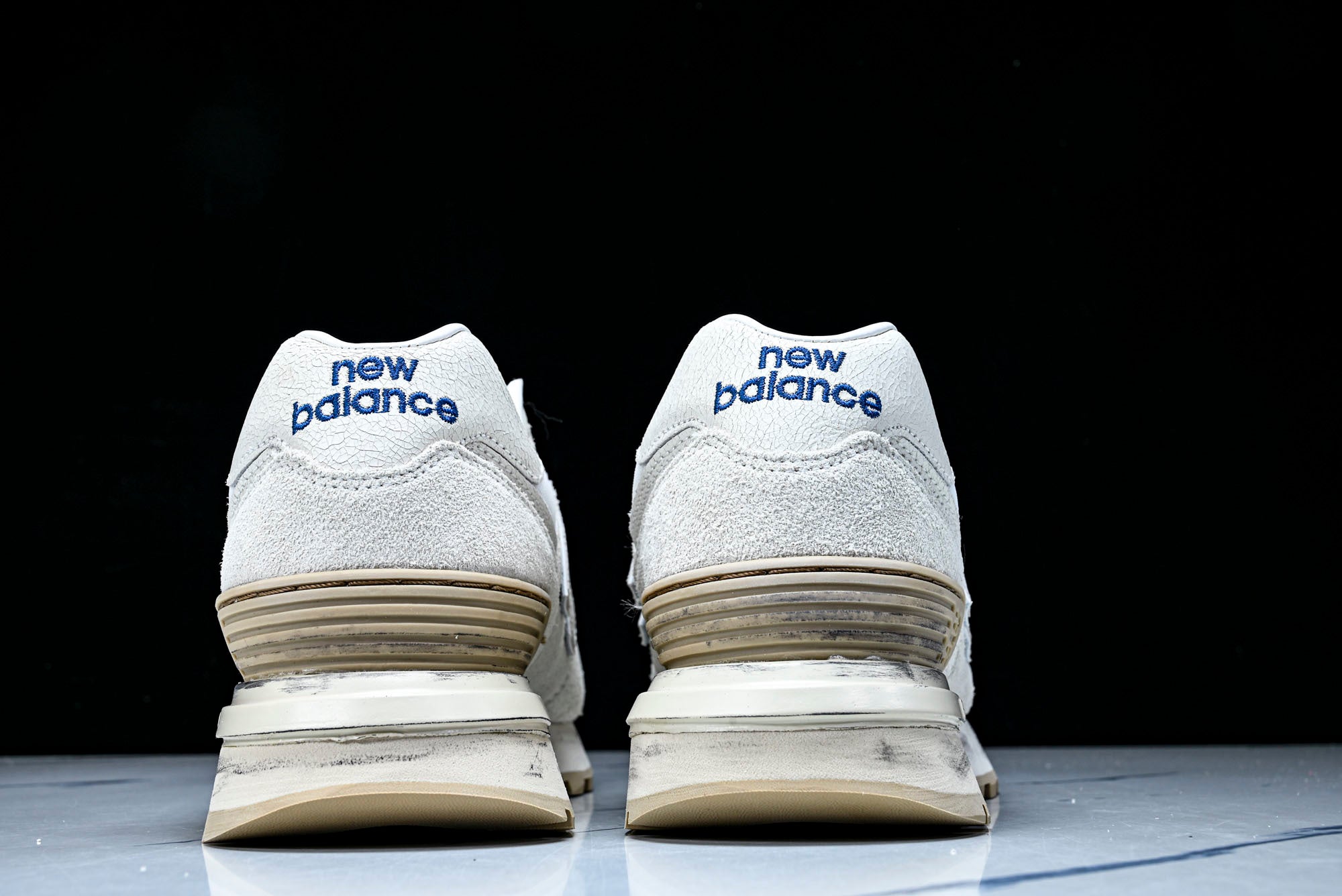 NB 574 Blanco Roto / Beige / Azul Marino - Imagen 5