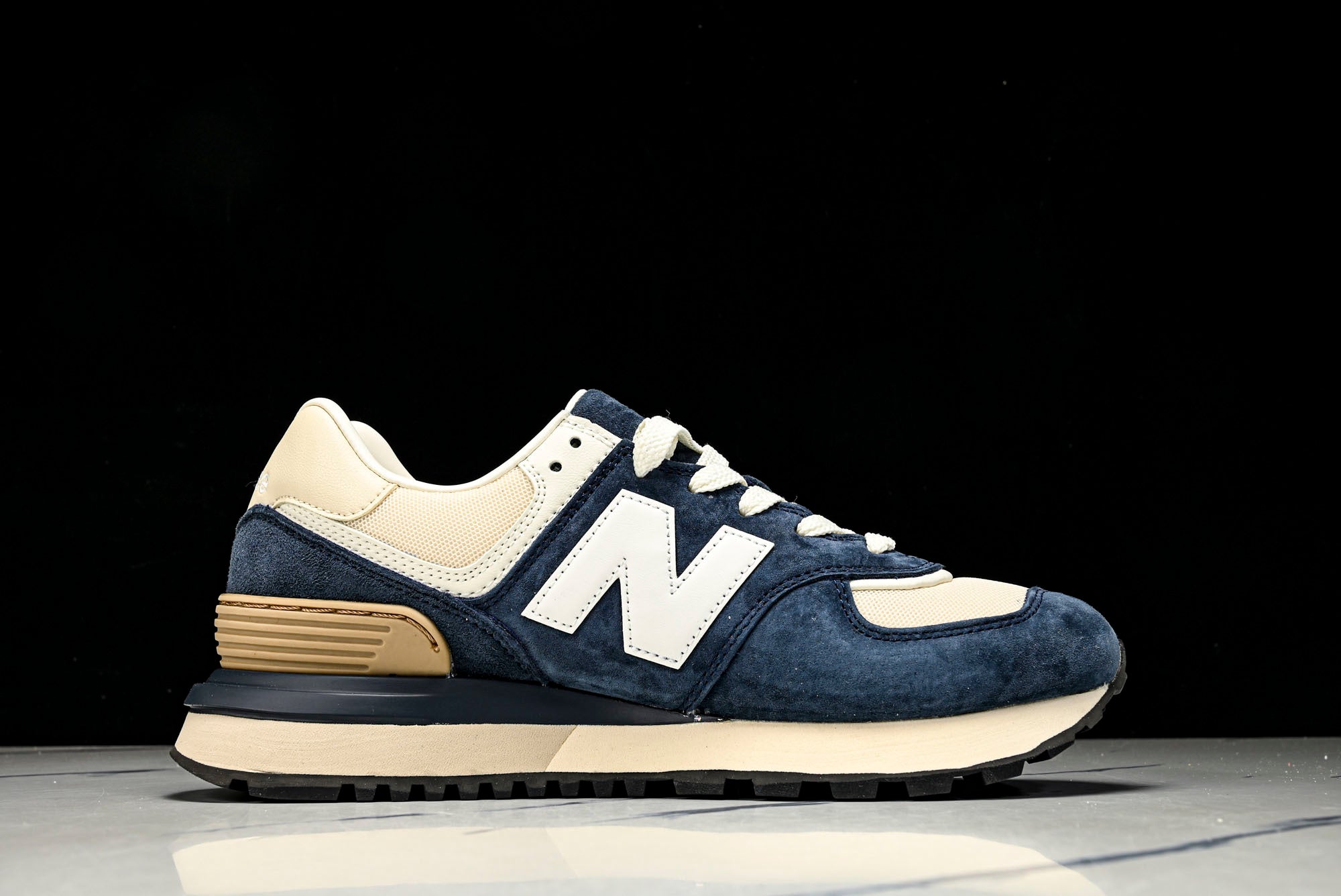 NB 574 Azul Marino / Blanco Roto / Beige - Imagen 2